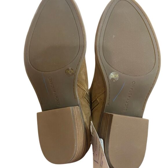 Lucky Brand Felisie Waterproof Honey Suede Fringe Ankle Boots size 5 M - Picture 6 of 7